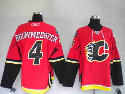 Jerseys Factory Cheap Flames #4 Jay Bouwmeester Embroidered Red