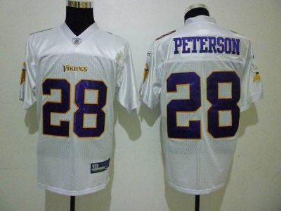 Jerseys Factory Cheap Vikings #28 Adrian Peterson All White Stit