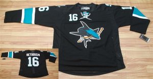 Jerseys Factory Cheap Sharks #16 Devin Setoguchi Embroidered Bla