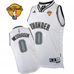 Jerseys Factory Cheap Thunder #0 Russell Westbrook White on Whit