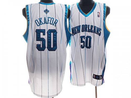 Jerseys Factory Cheap Hornets #50 Emeka Okafor Embroidered White