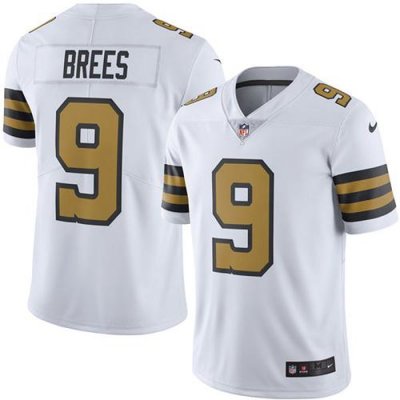 Jerseys Factory Cheap Nike Saints #9 Drew Brees White Men's Stit
