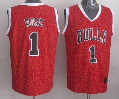 Jerseys Factory Cheap Bulls #1 Derrick Rose Red Crazy Light Stit
