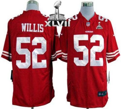 Jerseys Factory Cheap Nike 49ers #52 Patrick Willis Red Team Col