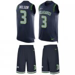 Jerseys Factory Cheap Nike Seahawks #3 Russell Wilson Steel Blue