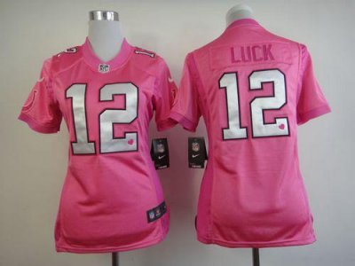 Jerseys Factory Cheap Nike Colts #12 Andrew Luck Pink Women's Be