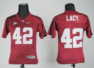 Jerseys Factory Cheap Crimson Tide #42 Eddie Lacy Red Embroidere