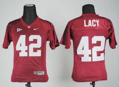 Jerseys Factory Cheap Crimson Tide #42 Eddie Lacy Red Embroidere