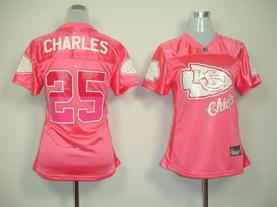 Jerseys Factory Cheap Chiefs #25 Jamaal Charles Pink 2011 Women'