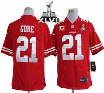 Jerseys Factory Cheap Nike 49ers #21 Frank Gore Red Team Color W