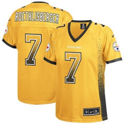Jerseys Factory Cheap Nike Steelers #7 Ben Roethlisberger Gold W