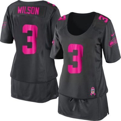 Jerseys Factory Cheap Nike Seahawks #3 Russell Wilson Dark Grey