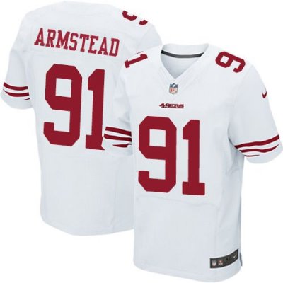 Jerseys Factory Cheap Nike 49ers #91 Arik Armstead White Men's S