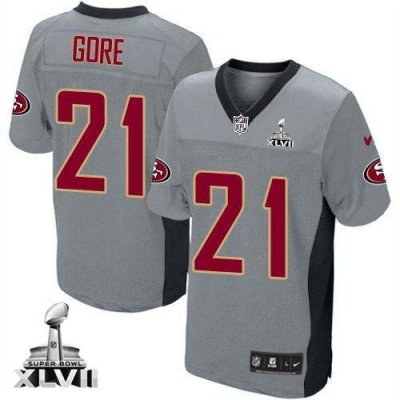 Jerseys Factory Cheap Nike 49ers #21 Frank Gore Grey Shadow Yout