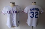 Jerseys Factory Cheap Rangers #32 Josh Hamilton White Women's Fa