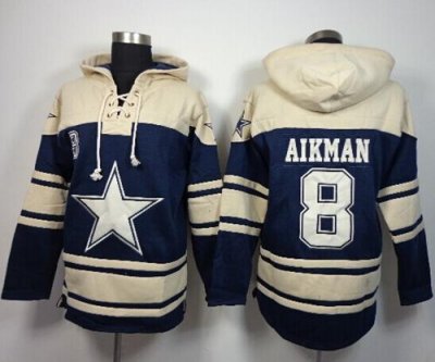Jerseys Factory Cheap Dallas Cowboys #8 Troy Aikman Navy Blue Sa