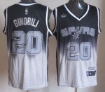 Jerseys Factory Cheap Spurs #20 Manu Ginobili Black/Grey Fadeawa