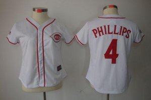 Jerseys Factory Cheap Reds #4 Brandon Phillips White Women's Fas