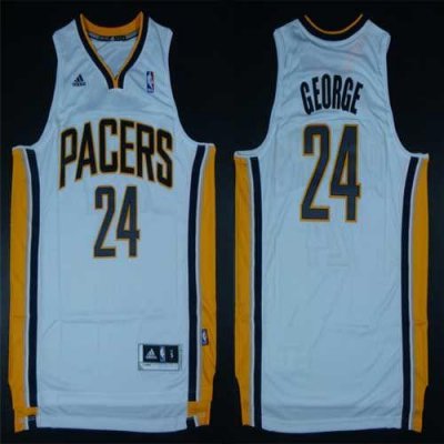 Jerseys Factory Cheap Pacers #24 Paul George White Home Embroide