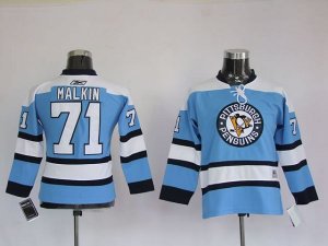 Jerseys Factory Cheap Penguins #71 Evgeni Malkin Embroidered Blu