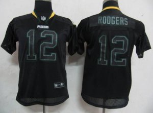 Jerseys Factory Cheap Packers #12 Aaron Rodgers Lights Out Black
