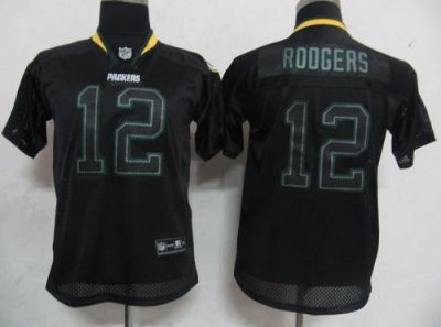 Jerseys Factory Cheap Packers #12 Aaron Rodgers Lights Out Black