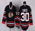 Jerseys Factory Cheap Blackhawks #30 Marty Turco Black Embroider