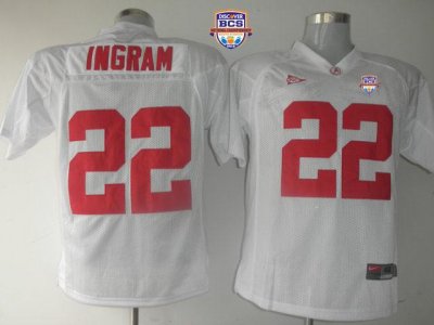 Jerseys Factory Cheap Crimson Tide #22 Mark Ingram White 2013 BC