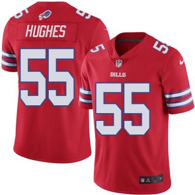 Jerseys Factory Cheap Nike Bills #55 Jerry Hughes Red Men's Stit