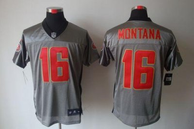 Jerseys Factory Cheap Nike 49ers #16 Joe Montana Grey Shadow Men