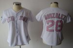 Jerseys Factory Cheap Red Sox #28 Adrian Gonzalez White Pink No.