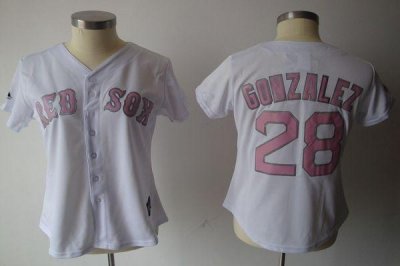 Jerseys Factory Cheap Red Sox #28 Adrian Gonzalez White Pink No.