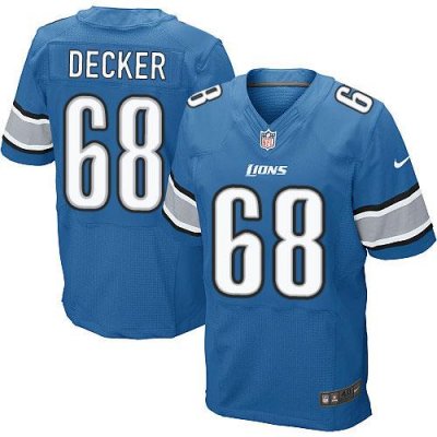 Jerseys Factory Cheap Nike Lions #68 Taylor Decker Blue Team Col