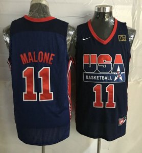 Jerseys Factory Cheap Team USA #11 Karl Malone Dark Blue 2012 US