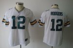 Jerseys Factory Cheap Packers #12 Aaron Rodgers White Women's Te