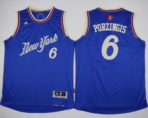Jerseys Factory Cheap Knicks #6 Kristaps Porzingis Blue 2015-201