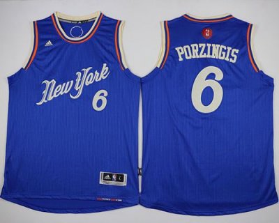 Jerseys Factory Cheap Knicks #6 Kristaps Porzingis Blue 2015-201