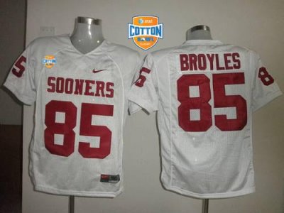 Jerseys Factory Cheap Sooners #85 Ryan Bryoles White AT&T Cotton