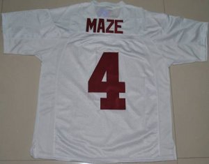 Jerseys Factory Cheap Crimson Tide #4 Marquis Maze White Embroid