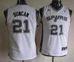 Jerseys Factory Cheap Spurs #21 Tim Duncan White Youth Embroider