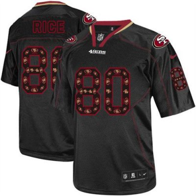 Jerseys Factory Cheap Nike 49ers #80 Jerry Rice New Lights Out B