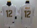 Jerseys Factory Cheap Nike Bills #12 Jim Kelly White Men's Stitc