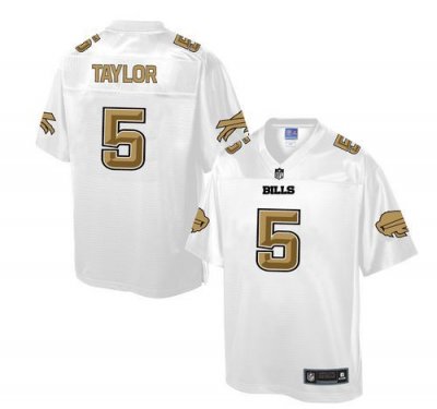 Jerseys Factory Cheap Nike Bills #5 Tyrod Taylor White Men's NFL