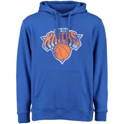 Jerseys Factory Cheap New York Knicks Distressed Hoodie Blue