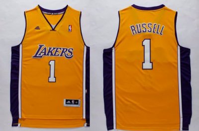 Jerseys Factory Cheap Lakers #1 D'Angelo Russell Yellow Stitched