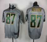 Jerseys Factory Cheap Packers #87 Jordy Nelson Grey Shadow Stitc