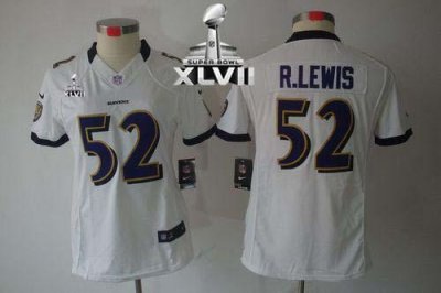 Jerseys Factory Cheap Nike Ravens #52 Ray Lewis White Super Bowl