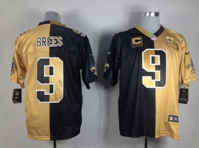 Jerseys Factory Cheap Nike Saints #9 Drew Brees Black/Gold Men's