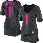 Jerseys Factory Cheap Nike Panthers #1 Cam Newton Dark Grey Wome