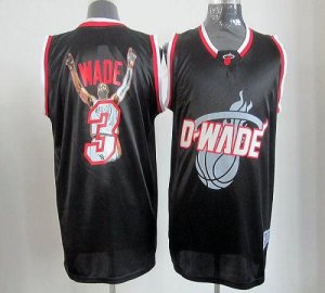 Jerseys Factory Cheap Heat #3 Dwyane Wade Black Majestic Athleti